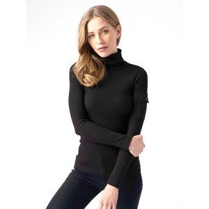 SAINT + SOFIA 1X Pocket Roll Neck Top BLACK
